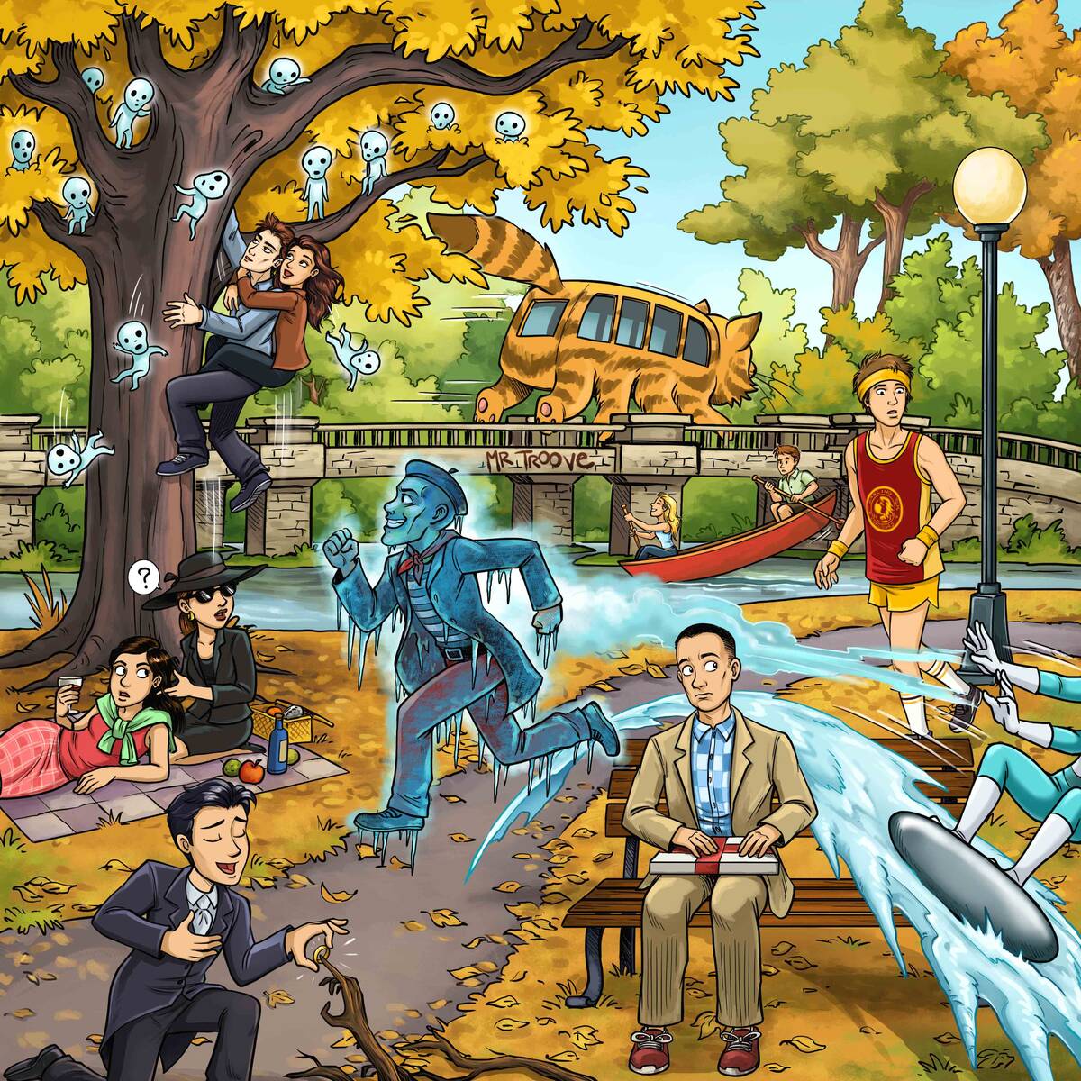 Quiz 10 films à trouver Jardin publique , avec Juno, Princesse Mononoké, Forrest Gump.