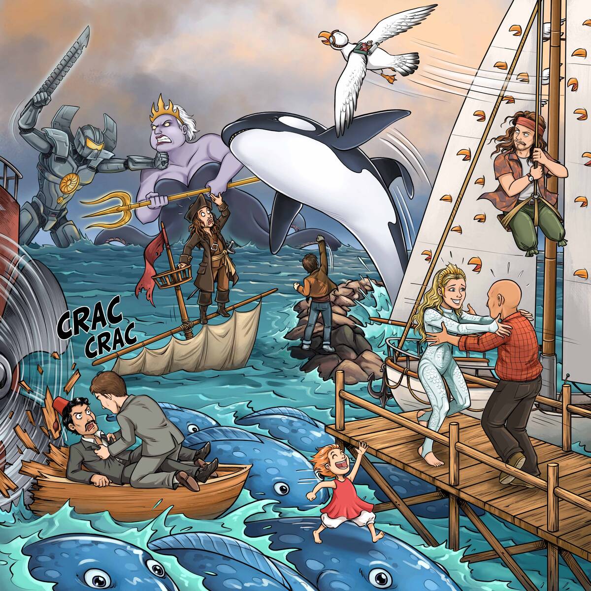 Quiz 10 films à trouver Port , avec Ponyo sur la falaise, La Petite Sirène, Le Monde de Nemo.